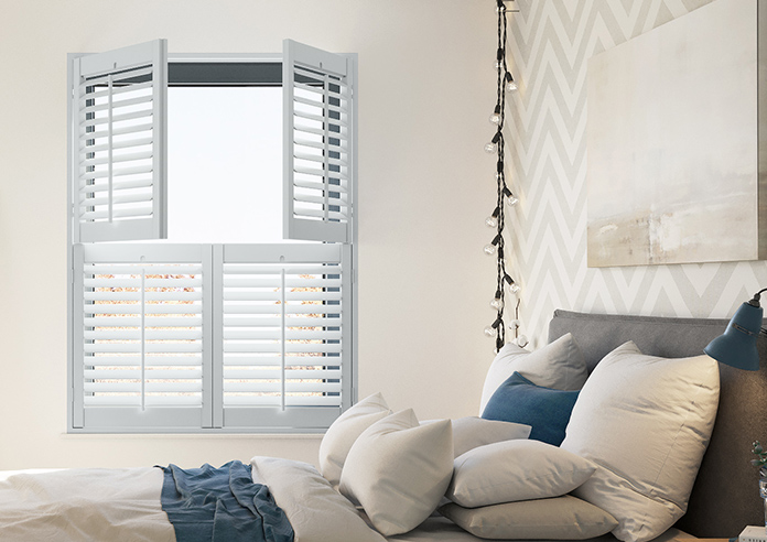 Kensington, Cloud Grey - Tier on Tier Plantation Shutter - Image 3